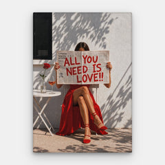 Tout ce dont vous avez besoin, c'est d'une toile d'amour — Toile verticale #01