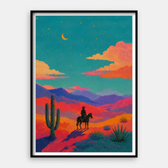 Lone Cowboy — Art Print Vertical #01