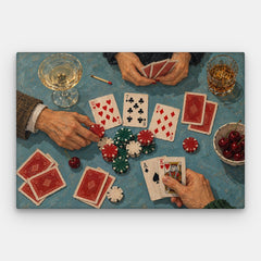 Poker-Nacht-Leinwand – Leinwand horizontal #01