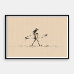 Cowgirl Surfer — Konsttryck Horisontell #01